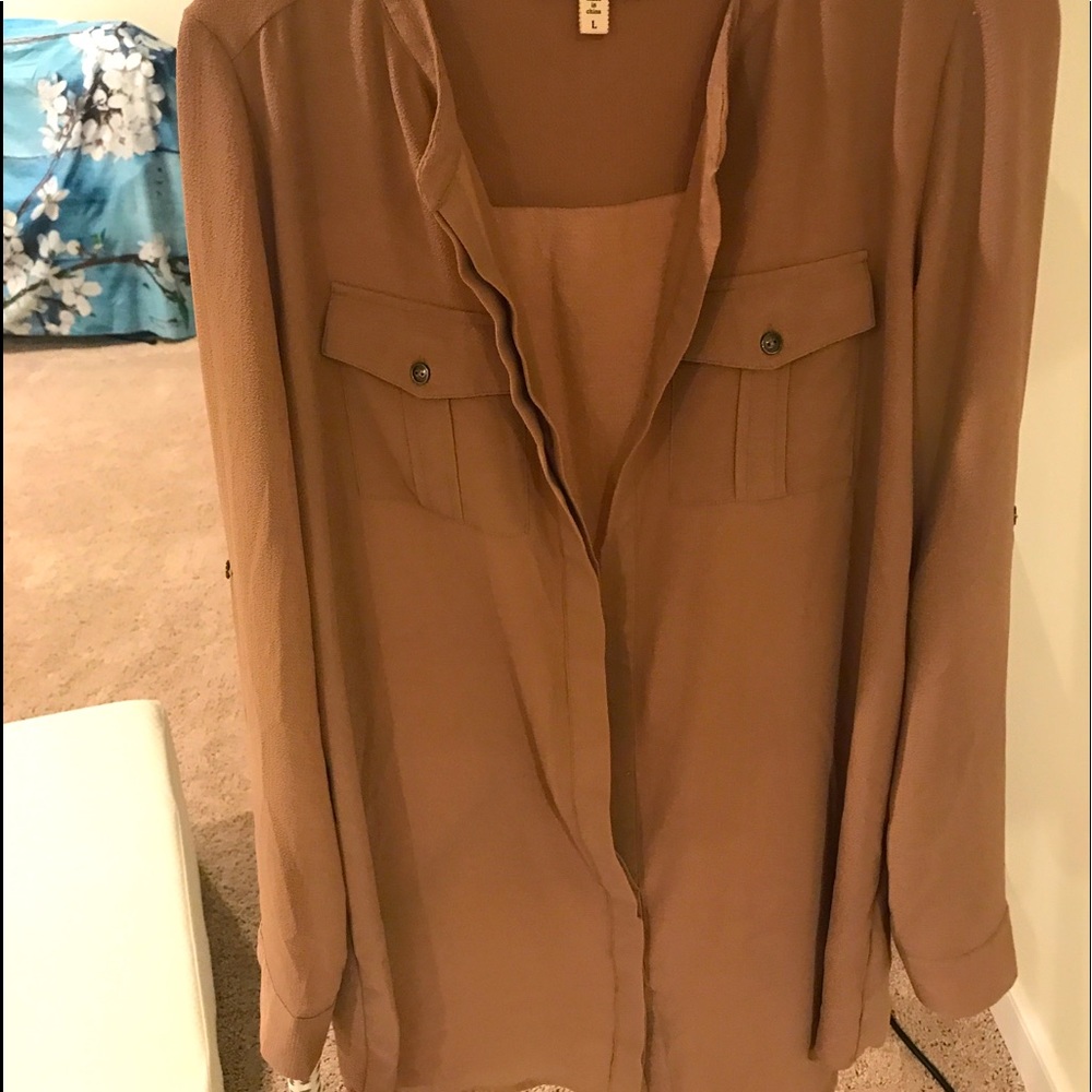 Really versatile mocha long sleeve oversized top